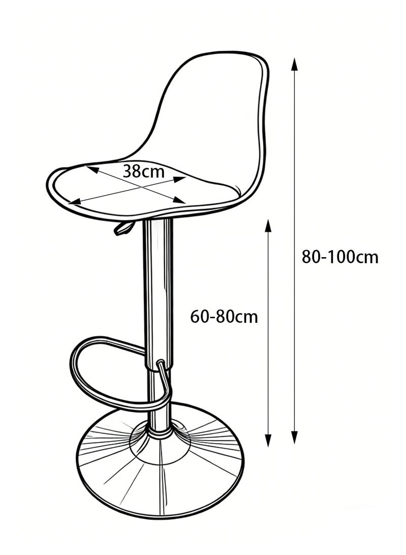 MAPLE HOME DECORATION Maple Home Decoration Swivel High Chair Bar Stool Adjustable Up Down Stainless Steel Base Office Restaurant Furniture (Black - Image 5